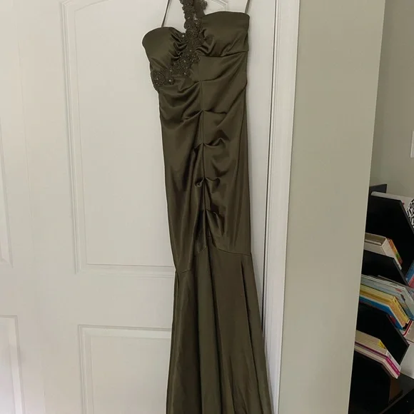 Cache Olive Green Prom Dress - Picture 3 of 11